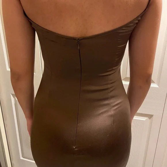 Vintage Satin Badgley Mischka Satin Gown - Picture 5 of 11